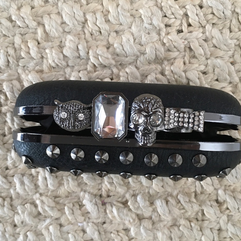 Black Studded Knuckle Clutch – Fashion Statement Bag - Picture 2 of 4